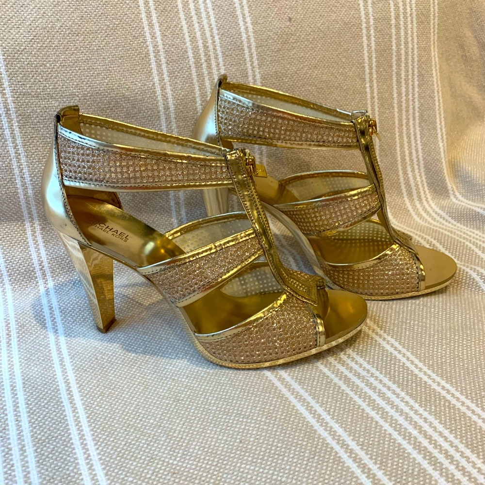 Michael Kors gold heels size 10